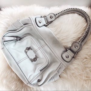 B. Makowsky Dove Grey Leather Purse